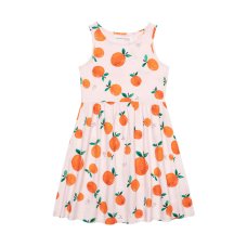 10KVDRESS 3T: Pink Oranges Vest Dress (8-14 Years)